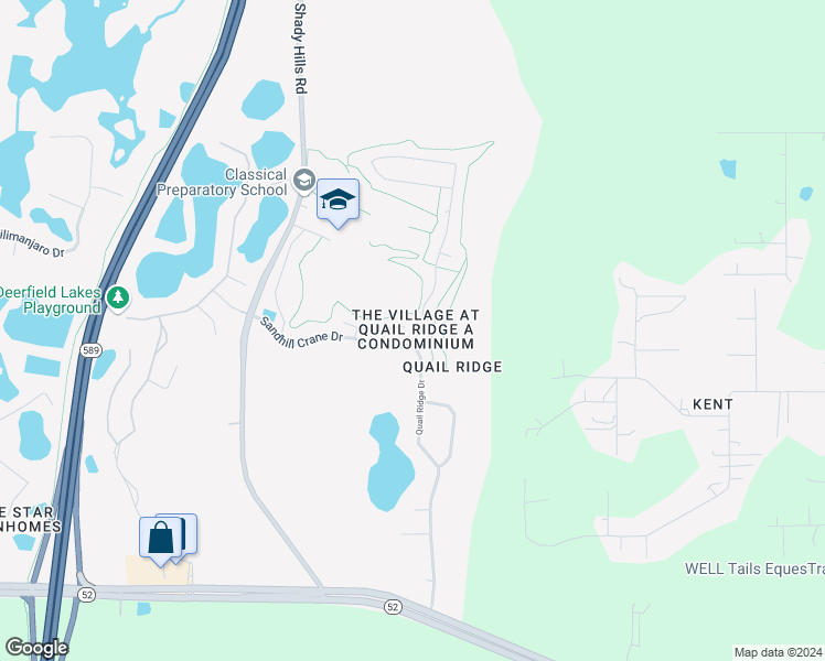 map of restaurants, bars, coffee shops, grocery stores, and more near 16724 Caracara Court in Spring Hill