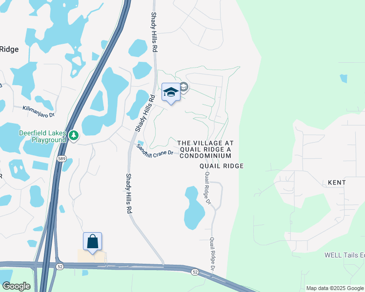map of restaurants, bars, coffee shops, grocery stores, and more near 16633 Caracara Court in Spring Hill