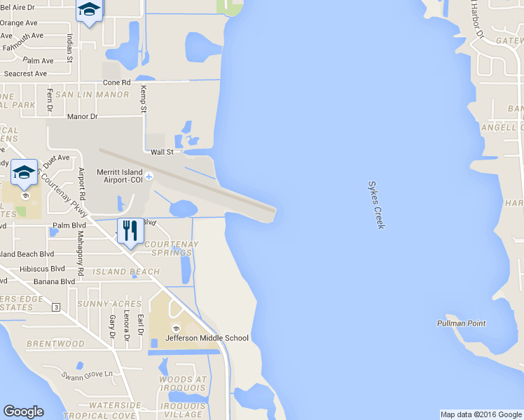 map of restaurants, bars, coffee shops, grocery stores, and more near 422 Island Beach Blvd in Merritt Island