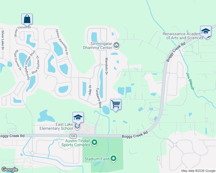 map of restaurants, bars, coffee shops, grocery stores, and more near 3024 Mandolin Drive in Kissimmee