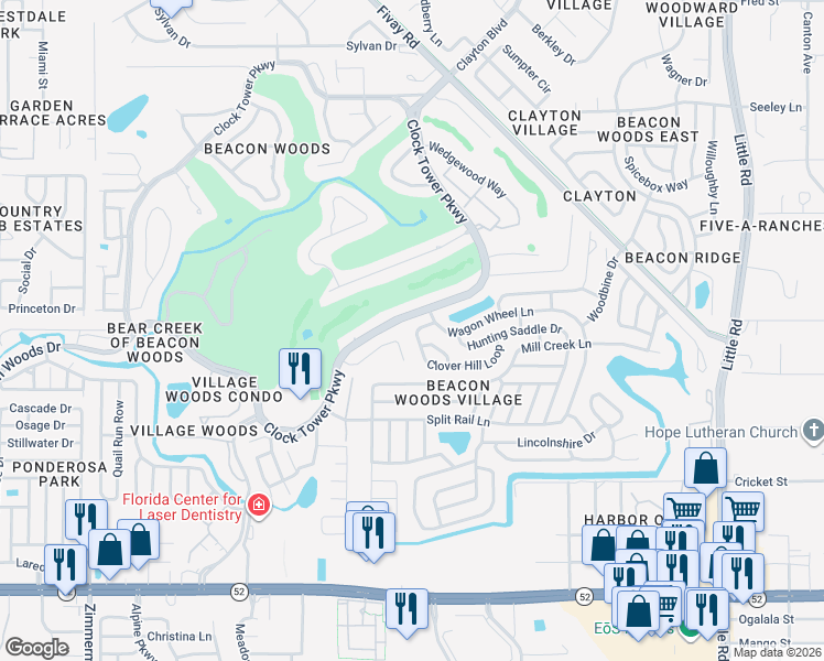 map of restaurants, bars, coffee shops, grocery stores, and more near 8221 Golf Club Court in Hudson