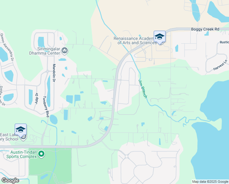 map of restaurants, bars, coffee shops, grocery stores, and more near Boggy Creek Road in Kissimmee