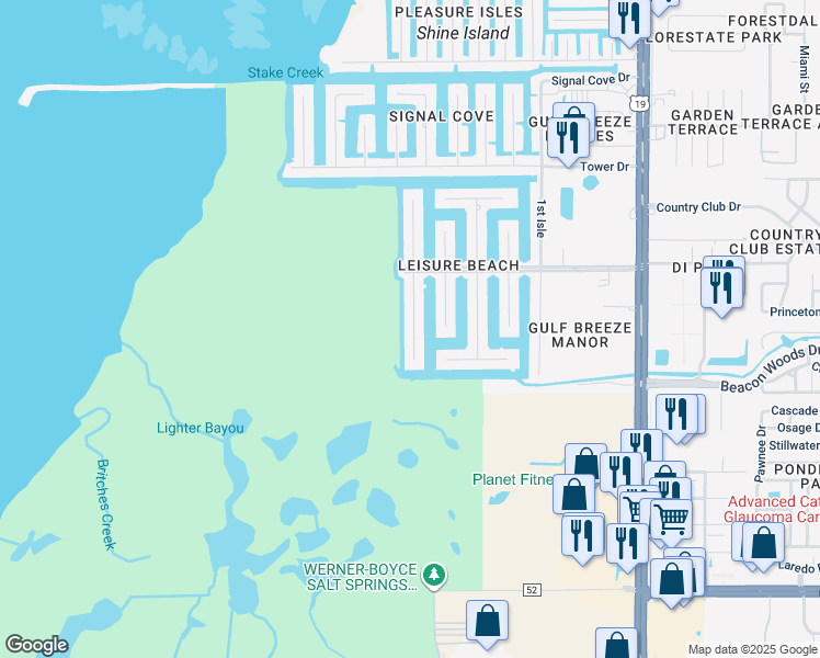 map of restaurants, bars, coffee shops, grocery stores, and more near 12605 5th Isle in Hudson
