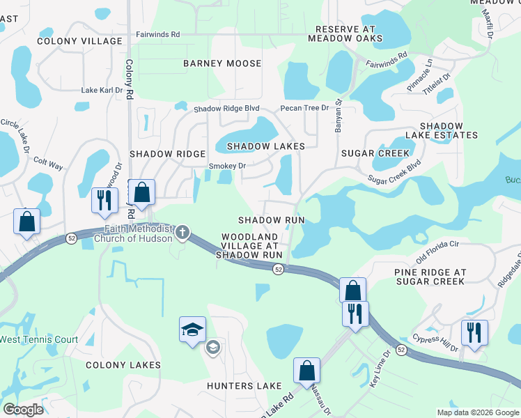 map of restaurants, bars, coffee shops, grocery stores, and more near 12541 Hollybrook Lane in Hudson