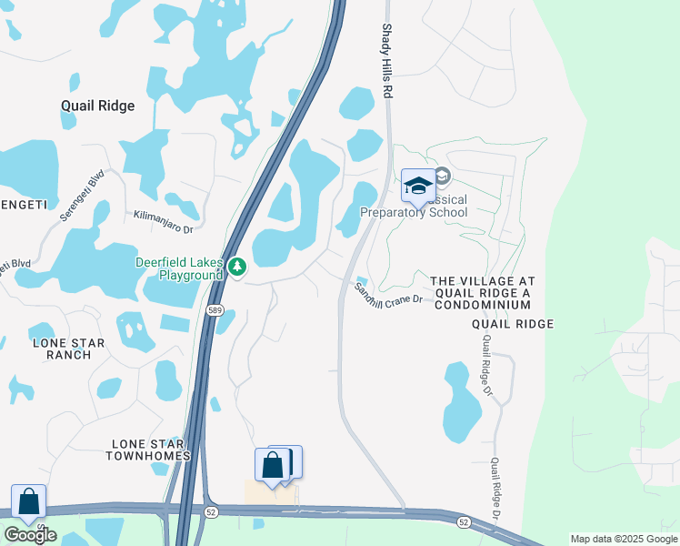 map of restaurants, bars, coffee shops, grocery stores, and more near 16345 Dinsdale Drive in Spring Hill