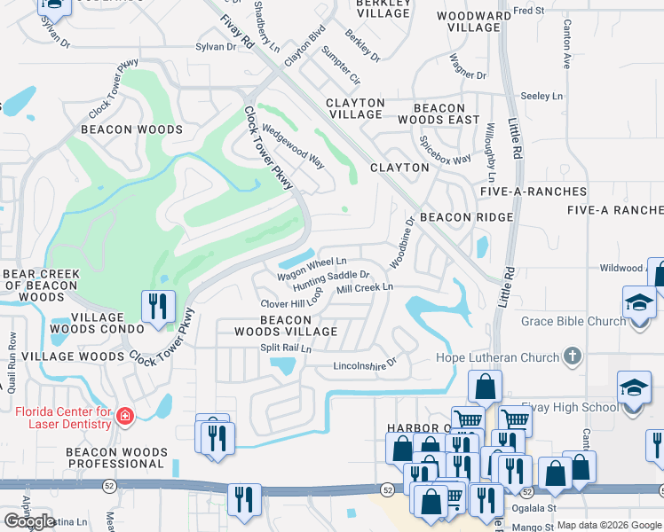 map of restaurants, bars, coffee shops, grocery stores, and more near 8509 Wagon Wheel Lane in Hudson