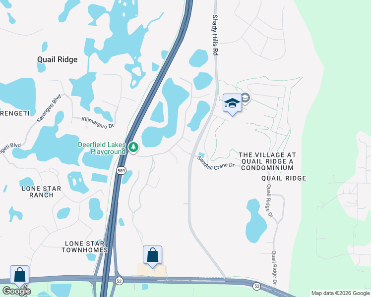 map of restaurants, bars, coffee shops, grocery stores, and more near 16344 Laurel Garden Court in Spring Hill