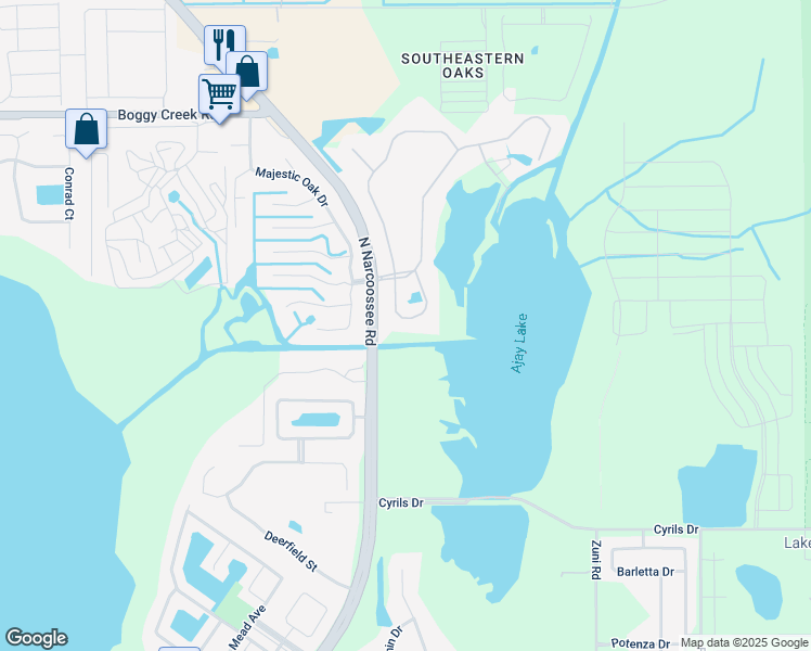 map of restaurants, bars, coffee shops, grocery stores, and more near 3162 Lake Breeze Circle in St. Cloud