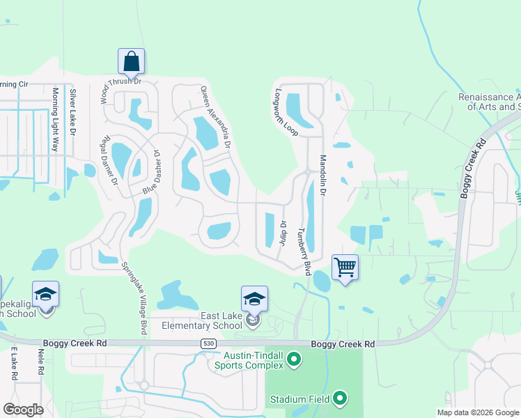 map of restaurants, bars, coffee shops, grocery stores, and more near 4011 Sunny Day Way in Kissimmee