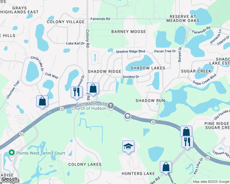 map of restaurants, bars, coffee shops, grocery stores, and more near 12212 Country Cove Avenue in Hudson