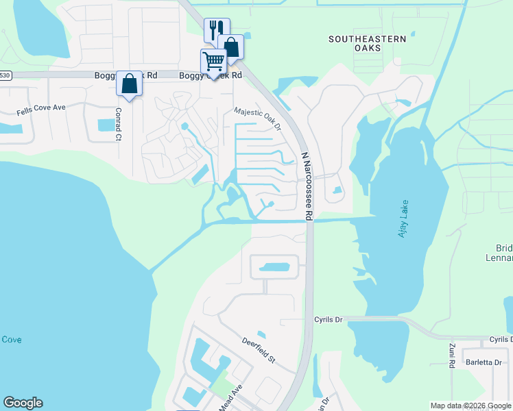 map of restaurants, bars, coffee shops, grocery stores, and more near 5366 Majestic Oak Circle in Saint Cloud