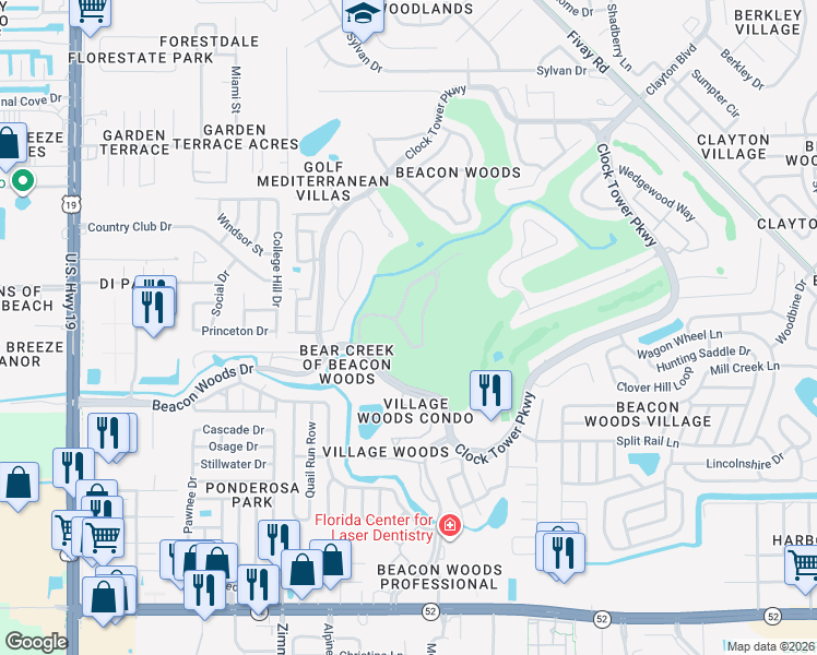 map of restaurants, bars, coffee shops, grocery stores, and more near 7711 Coachwood Dr in Hudson