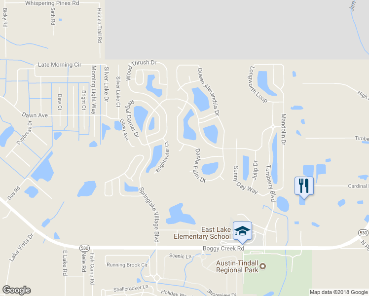 map of restaurants, bars, coffee shops, grocery stores, and more near 3144 Dasha Palm Drive in Kissimmee