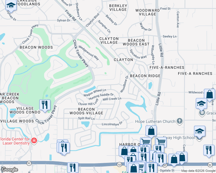 map of restaurants, bars, coffee shops, grocery stores, and more near 8509 Wagon Wheel Lane in Hudson