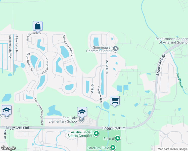 map of restaurants, bars, coffee shops, grocery stores, and more near 4018 Greenleaf Drive in Kissimmee