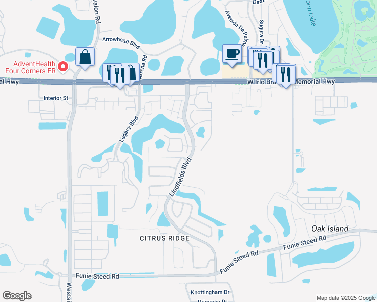 map of restaurants, bars, coffee shops, grocery stores, and more near 3208 Sabal Palms Court in Kissimmee