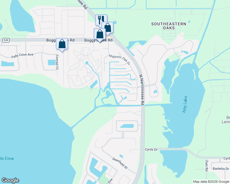 map of restaurants, bars, coffee shops, grocery stores, and more near 5366 Majestic Oak Circle in St. Cloud