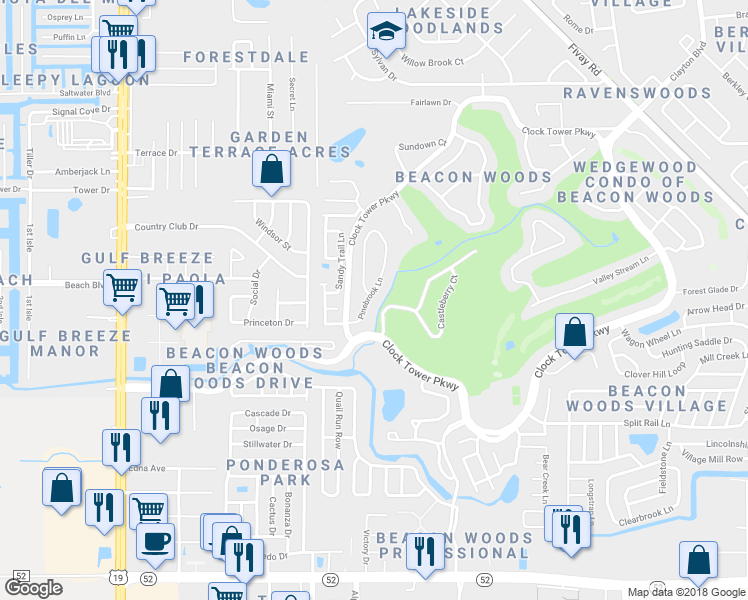 map of restaurants, bars, coffee shops, grocery stores, and more near 12702 Pinebrook Lane in Hudson