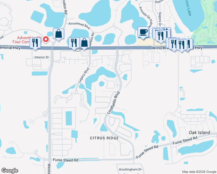 map of restaurants, bars, coffee shops, grocery stores, and more near 8842 Grand Palms Circle in Kissimmee