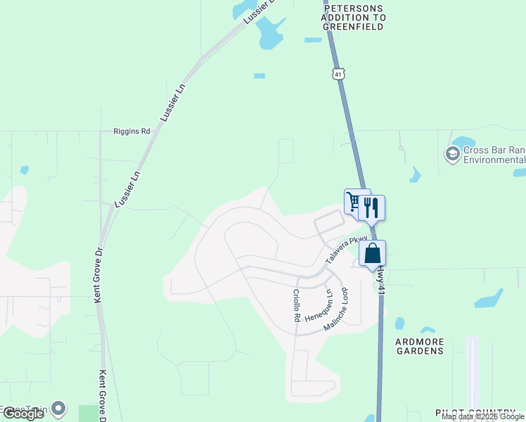 map of restaurants, bars, coffee shops, grocery stores, and more near 18395 Cortes Creek Boulevard in Spring Hill