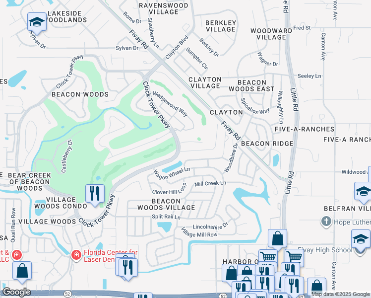 map of restaurants, bars, coffee shops, grocery stores, and more near 8501 Forest Glade Drive in Hudson