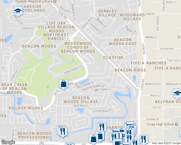 map of restaurants, bars, coffee shops, grocery stores, and more near 8501 Forest Glade Drive in Hudson