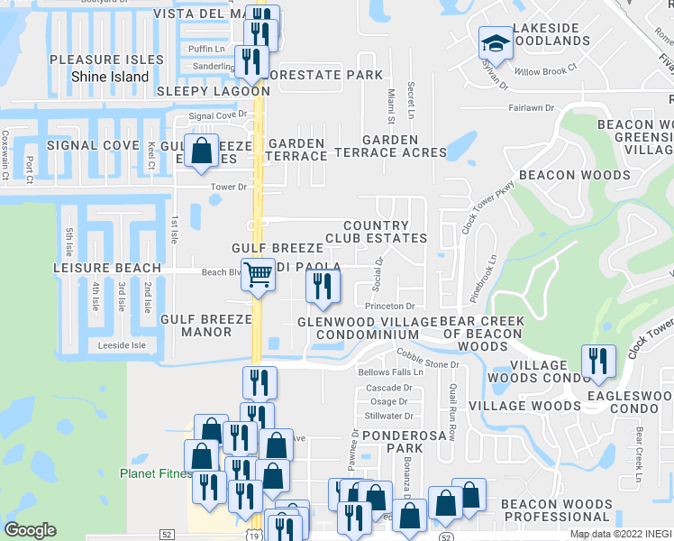 map of restaurants, bars, coffee shops, grocery stores, and more near 7208 Dipaola Drive in Hudson