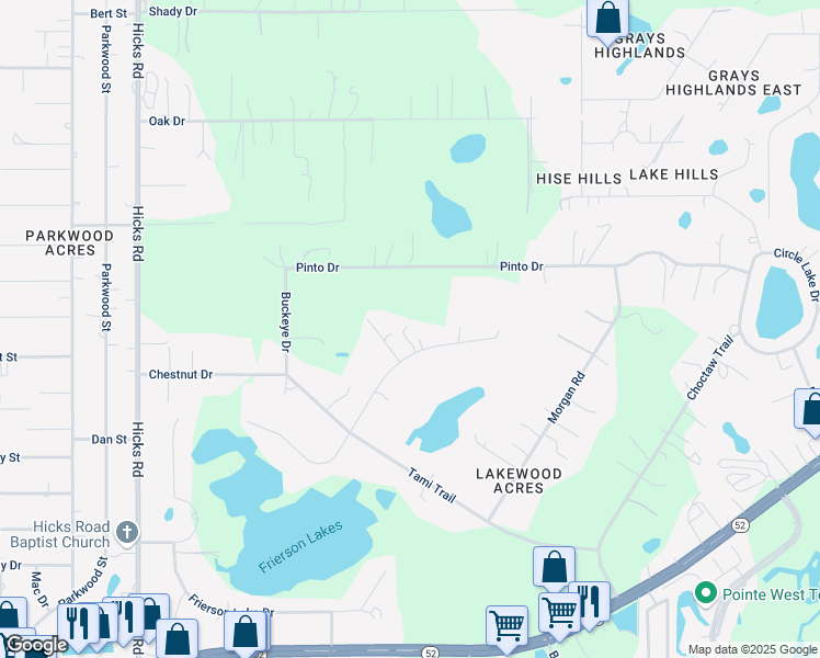 map of restaurants, bars, coffee shops, grocery stores, and more near 10631 Kim Lane in Hudson