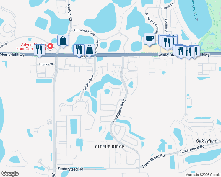 map of restaurants, bars, coffee shops, grocery stores, and more near 8805 Grand Palms Circle in Kissimmee
