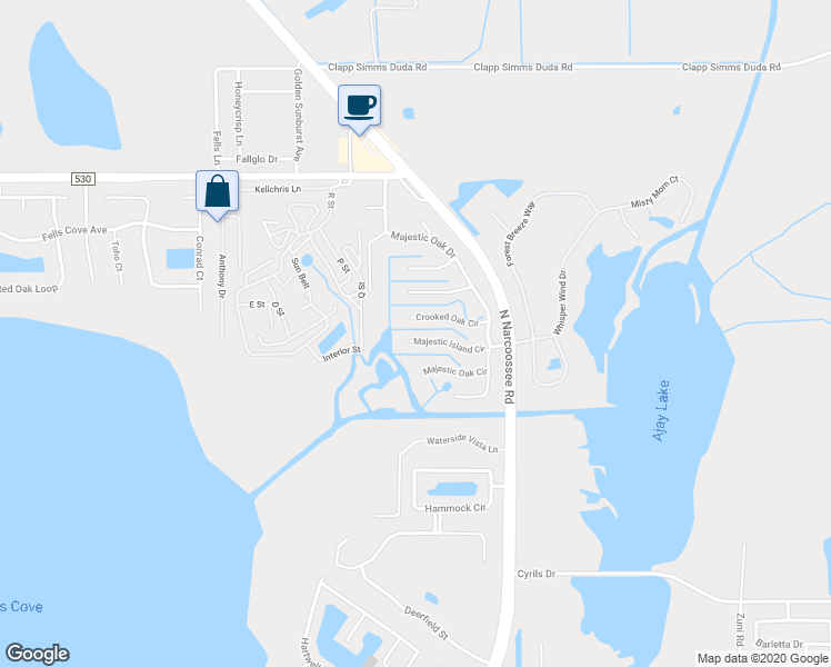 map of restaurants, bars, coffee shops, grocery stores, and more near 5367 Majestic Island Circle in St. Cloud