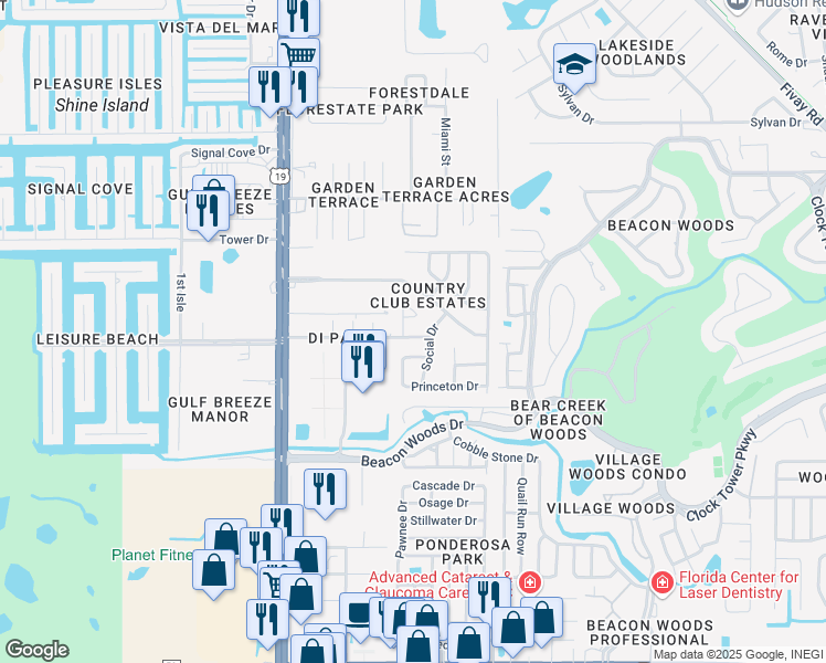 map of restaurants, bars, coffee shops, grocery stores, and more near 7301 Dipaola Drive in Hudson