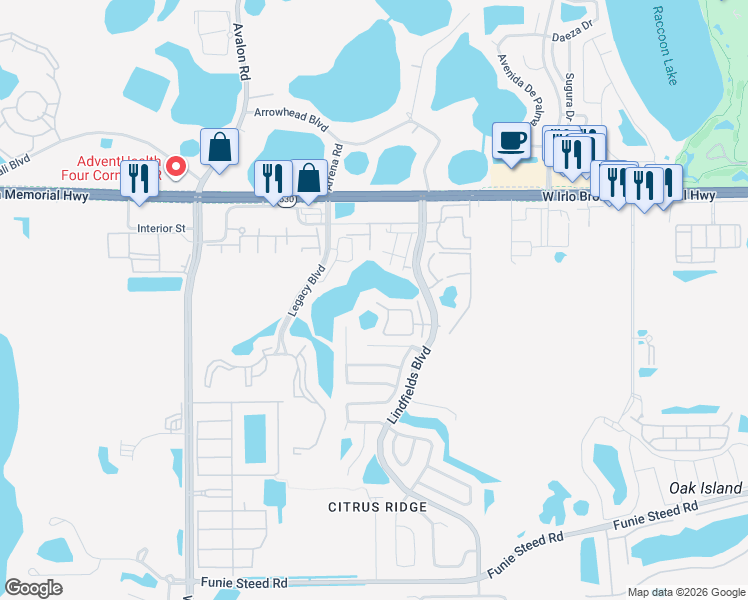 map of restaurants, bars, coffee shops, grocery stores, and more near 8805 Grand Palms Circle in Kissimmee