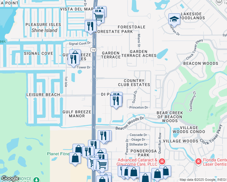 map of restaurants, bars, coffee shops, grocery stores, and more near 12719 Mulberry Lane in Hudson