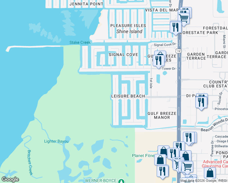 map of restaurants, bars, coffee shops, grocery stores, and more near 12801 5th Isle in Hudson