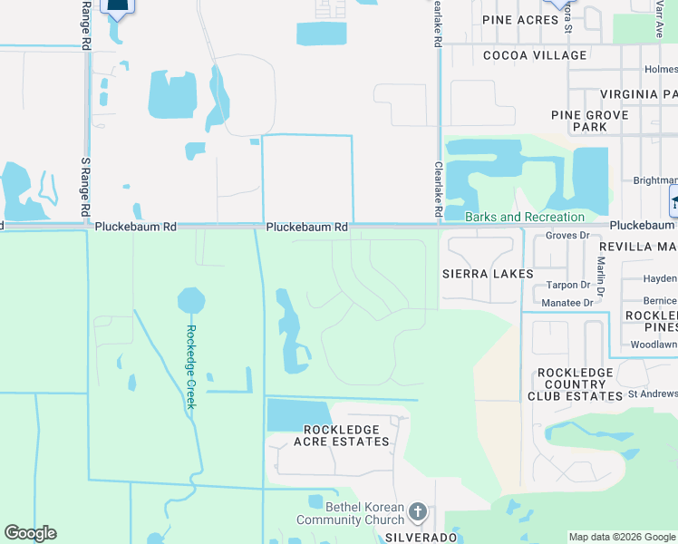 map of restaurants, bars, coffee shops, grocery stores, and more near 1709 Pluckebaum Road in Cocoa