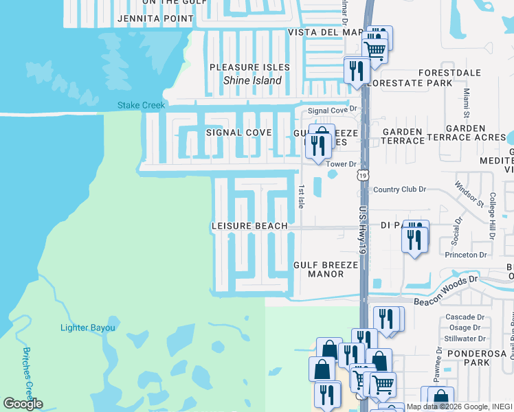 map of restaurants, bars, coffee shops, grocery stores, and more near 12820 3rd Isle in Hudson