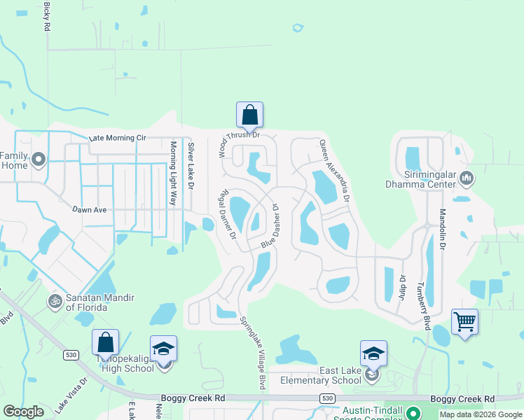 map of restaurants, bars, coffee shops, grocery stores, and more near 3822 Swallowtail Lane in Kissimmee