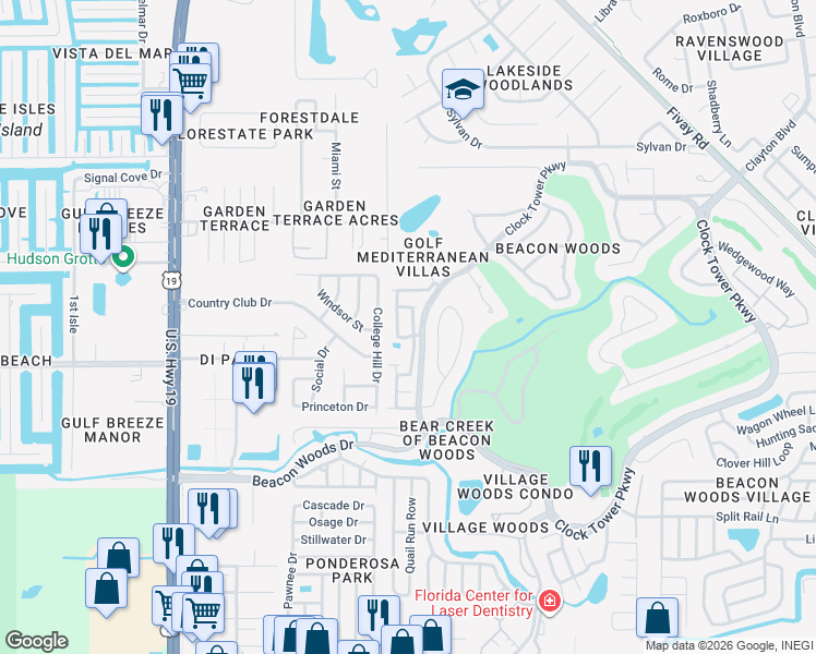 map of restaurants, bars, coffee shops, grocery stores, and more near 12815 Sandy Trail Lane in Hudson