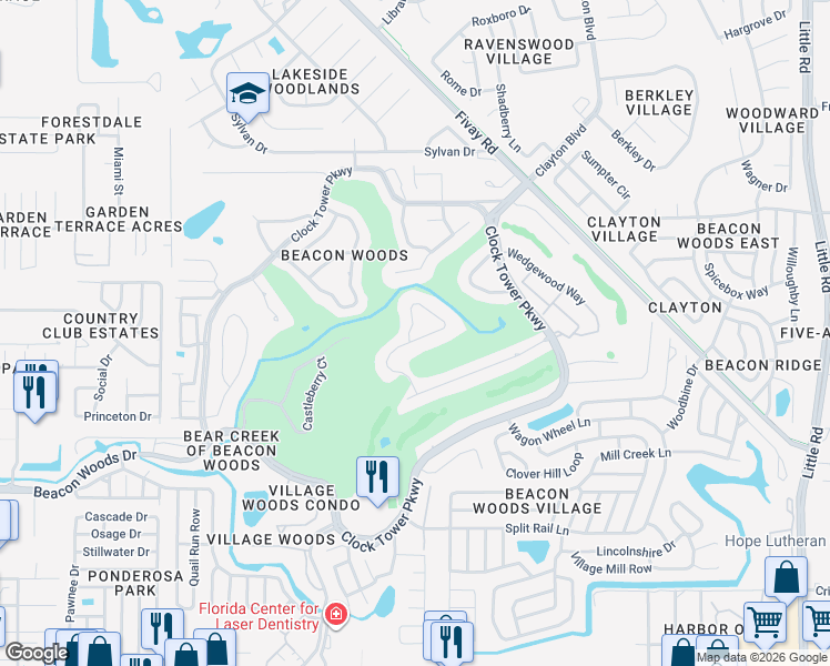 map of restaurants, bars, coffee shops, grocery stores, and more near 12811 Ironwood Circle in Hudson
