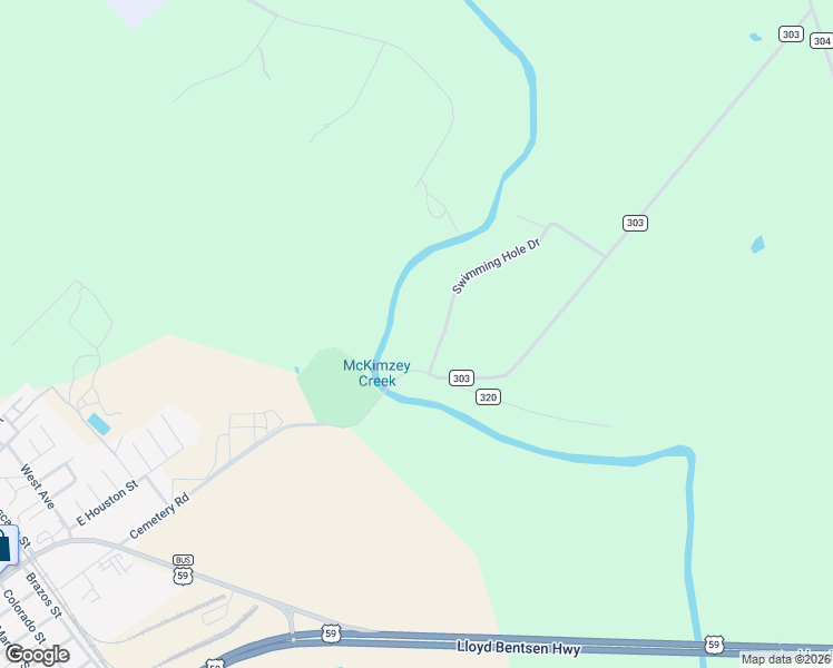 map of restaurants, bars, coffee shops, grocery stores, and more near 119 Swimming Hole Drive in George West