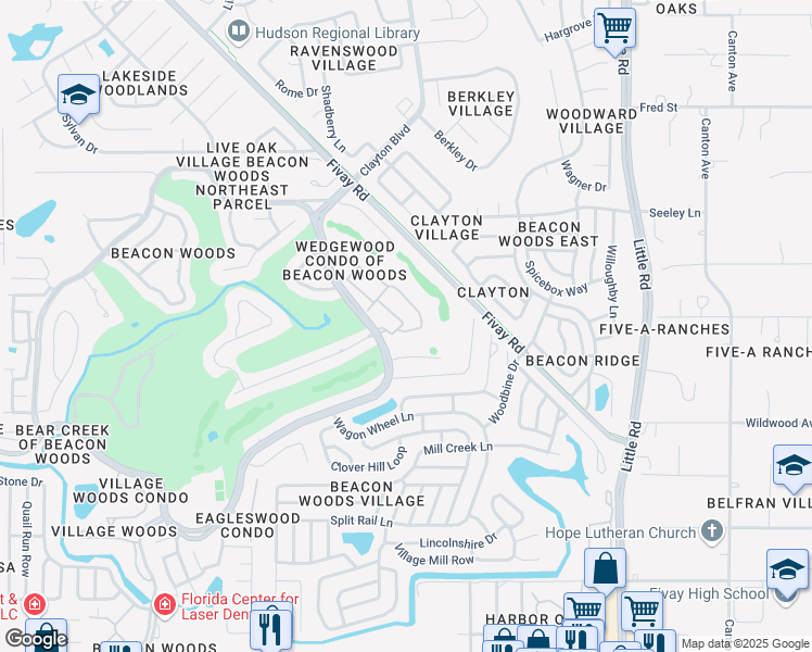 map of restaurants, bars, coffee shops, grocery stores, and more near 12805 Wedgewood Way in Hudson