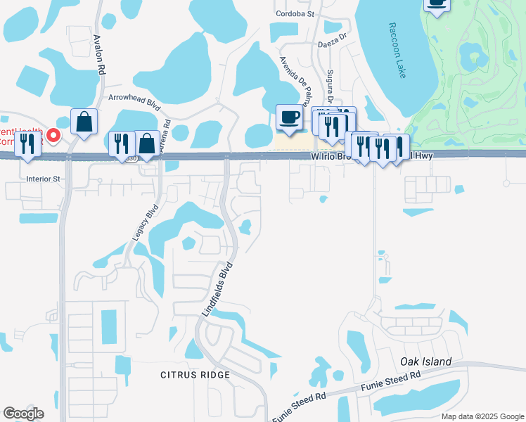 map of restaurants, bars, coffee shops, grocery stores, and more near 8716 Rockingham Terrace in Kissimmee