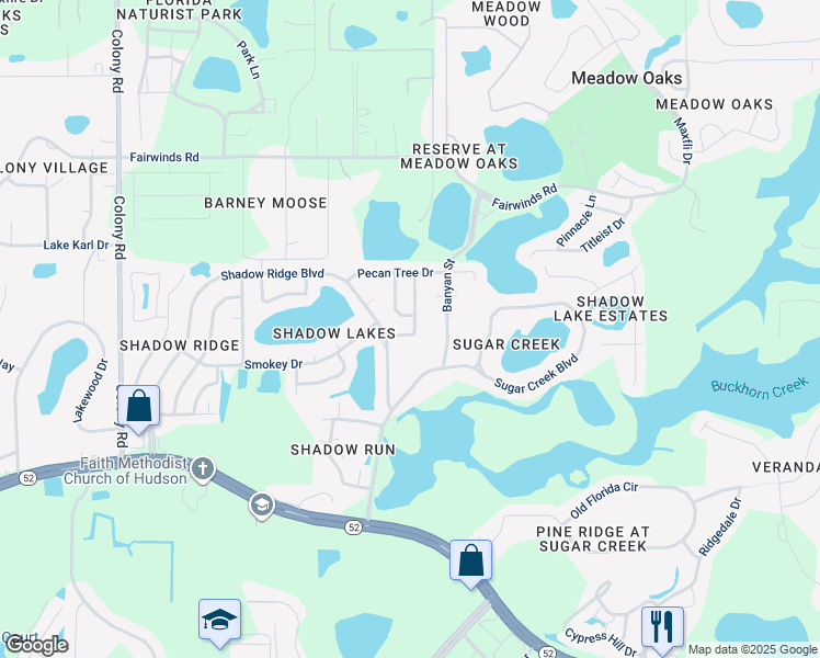 map of restaurants, bars, coffee shops, grocery stores, and more near 12818 Lake Tree Lane in Hudson