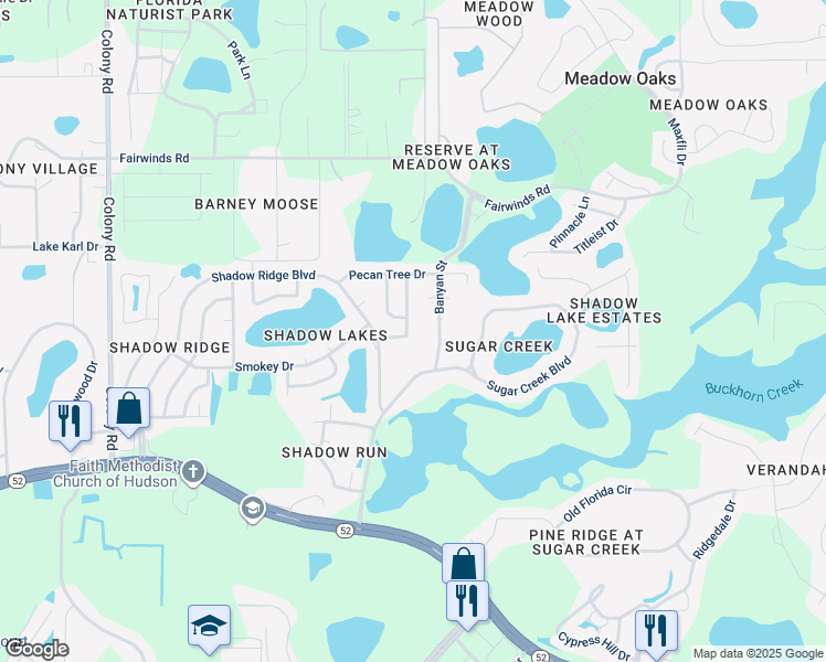 map of restaurants, bars, coffee shops, grocery stores, and more near 12818 Lake Tree Lane in Hudson