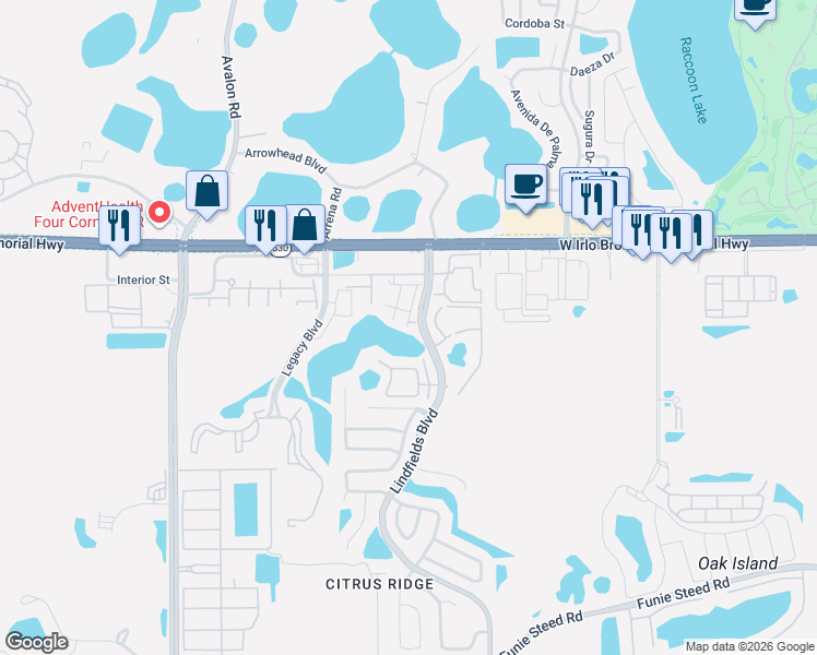 map of restaurants, bars, coffee shops, grocery stores, and more near 3168 Tamarind Circle in Kissimmee