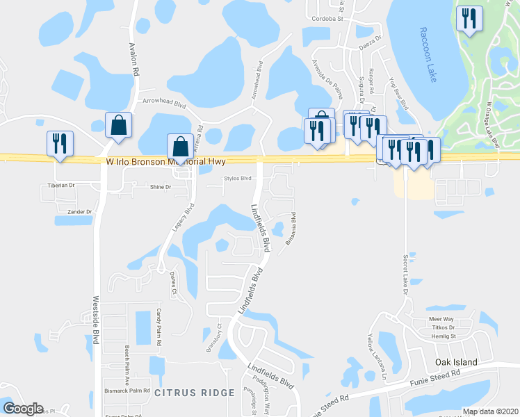 map of restaurants, bars, coffee shops, grocery stores, and more near 3172 Tamarind Circle in Kissimmee