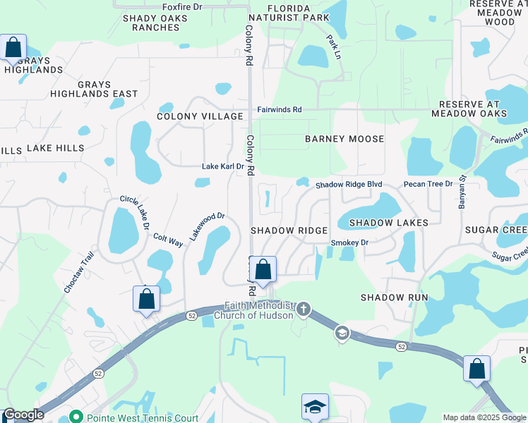 map of restaurants, bars, coffee shops, grocery stores, and more near 12925 Kellywood Circle in Hudson