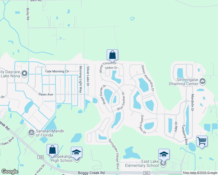 map of restaurants, bars, coffee shops, grocery stores, and more near 3149 Regal Darner Drive in Kissimmee