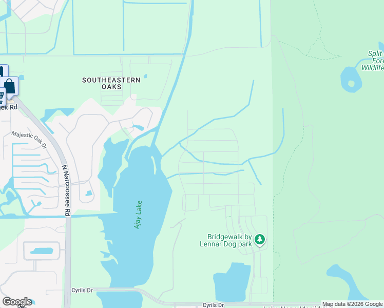 map of restaurants, bars, coffee shops, grocery stores, and more near 5540 Nina Way in St. Cloud