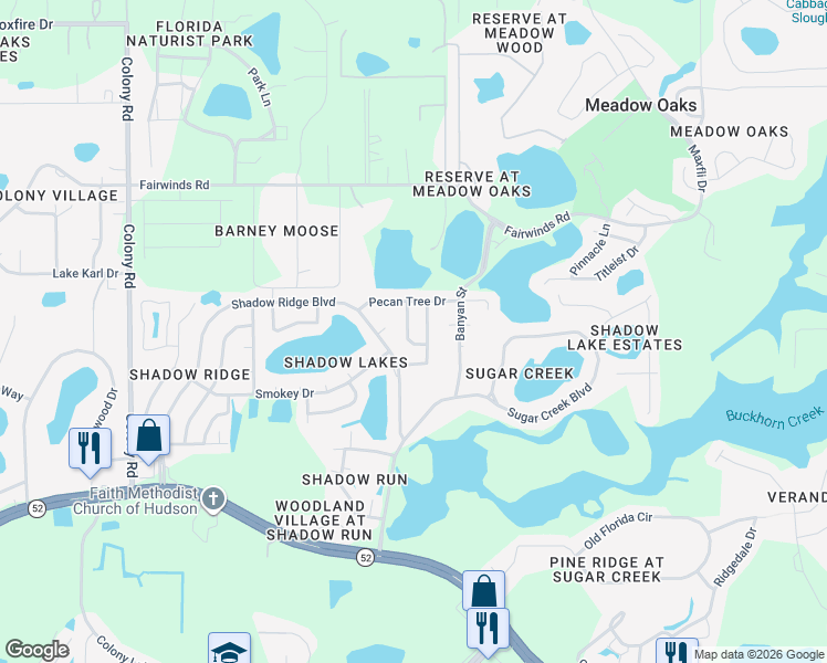 map of restaurants, bars, coffee shops, grocery stores, and more near 12921 Walnut Tree Lane in Hudson